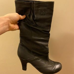 Leather mid-calf booties Size 6